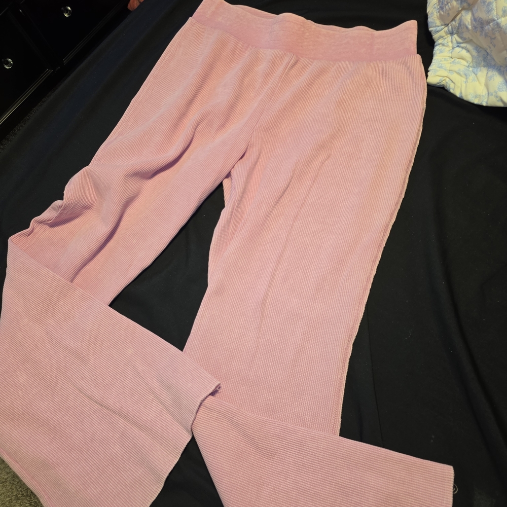 Sundry Soft Pink Ribbed Pants